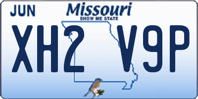 MO license plate XH2V9P