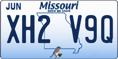 MO license plate XH2V9Q