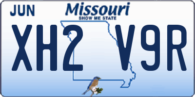 MO license plate XH2V9R
