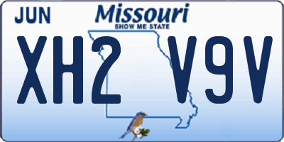 MO license plate XH2V9V