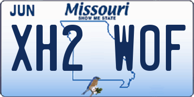 MO license plate XH2W0F