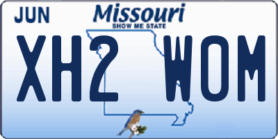 MO license plate XH2W0M