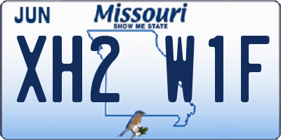 MO license plate XH2W1F