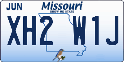 MO license plate XH2W1J