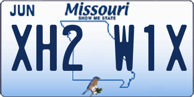 MO license plate XH2W1X