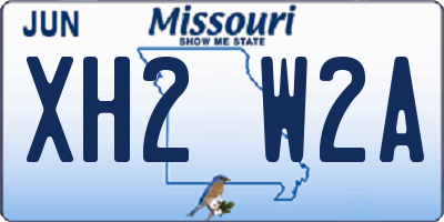 MO license plate XH2W2A