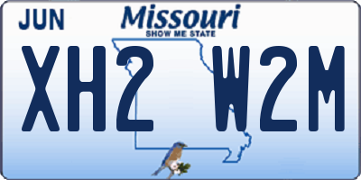 MO license plate XH2W2M
