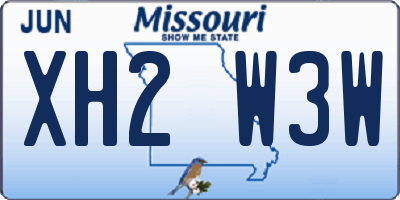MO license plate XH2W3W