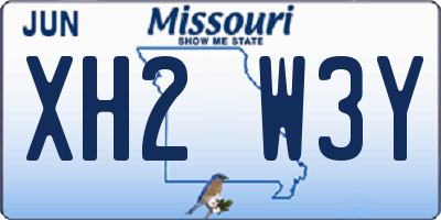 MO license plate XH2W3Y