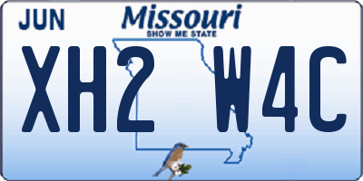 MO license plate XH2W4C