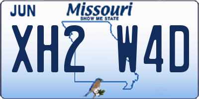 MO license plate XH2W4D