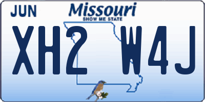 MO license plate XH2W4J