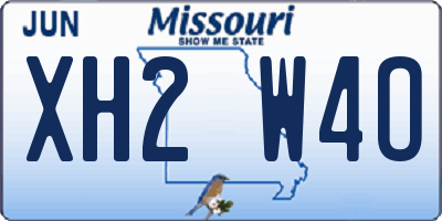 MO license plate XH2W4O