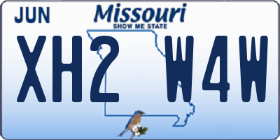 MO license plate XH2W4W