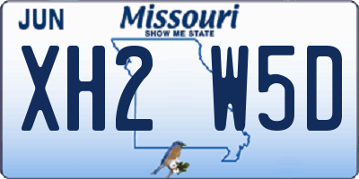 MO license plate XH2W5D