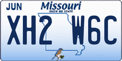 MO license plate XH2W6C