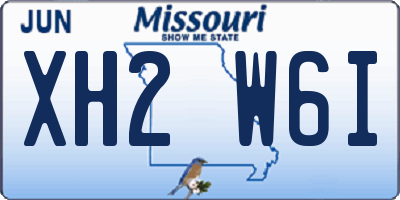 MO license plate XH2W6I