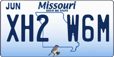 MO license plate XH2W6M