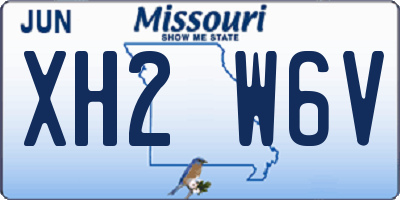 MO license plate XH2W6V