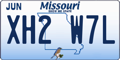 MO license plate XH2W7L