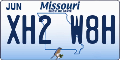 MO license plate XH2W8H
