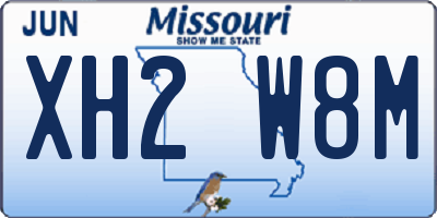 MO license plate XH2W8M
