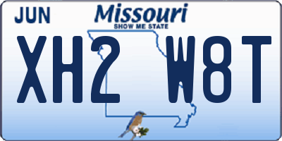 MO license plate XH2W8T