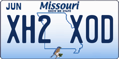 MO license plate XH2X0D
