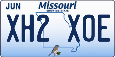 MO license plate XH2X0E