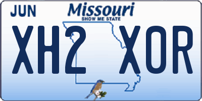 MO license plate XH2X0R