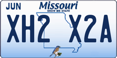 MO license plate XH2X2A