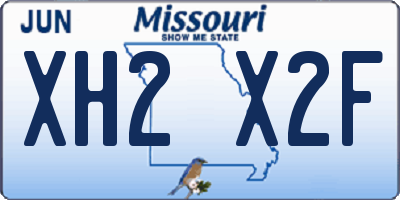 MO license plate XH2X2F