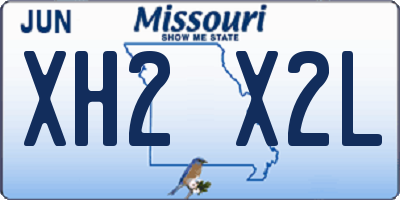 MO license plate XH2X2L