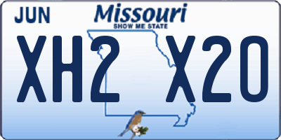 MO license plate XH2X2O