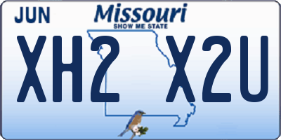 MO license plate XH2X2U