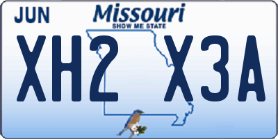 MO license plate XH2X3A