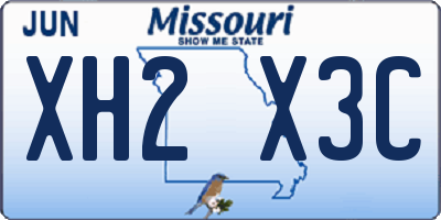 MO license plate XH2X3C