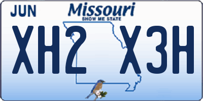 MO license plate XH2X3H
