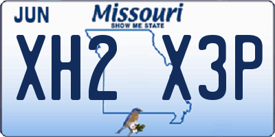 MO license plate XH2X3P