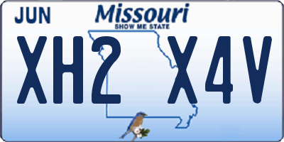 MO license plate XH2X4V