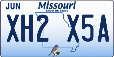MO license plate XH2X5A
