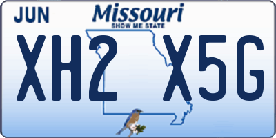 MO license plate XH2X5G
