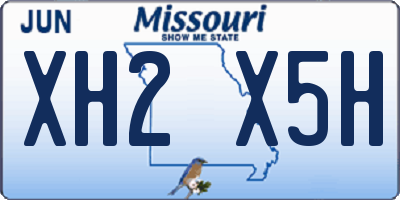 MO license plate XH2X5H