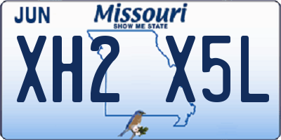 MO license plate XH2X5L
