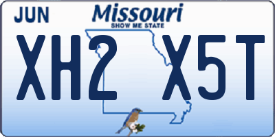 MO license plate XH2X5T