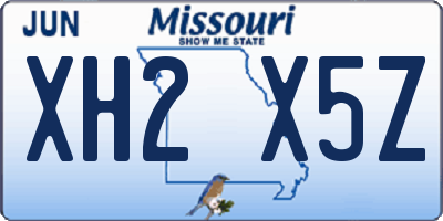 MO license plate XH2X5Z