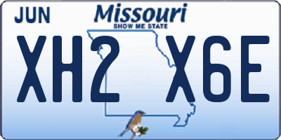 MO license plate XH2X6E
