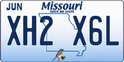 MO license plate XH2X6L