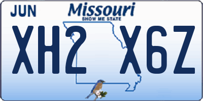MO license plate XH2X6Z