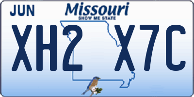 MO license plate XH2X7C